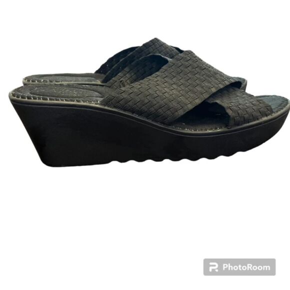 Dexflex Sport Women's Wind Vent Black Wedge Sandals Black Size 10 - Picture 4 of 8